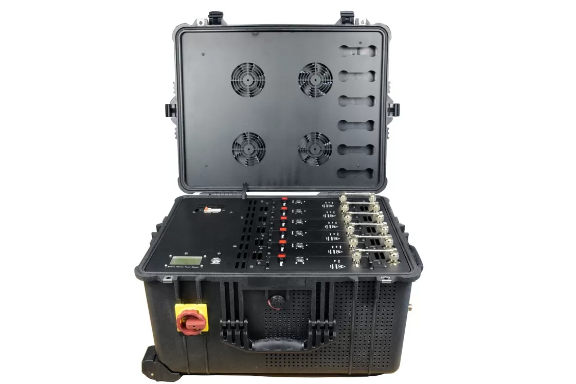 Up to 1500M Jamming Range High Power Draw Bar Box 6 Channels Mobile Signal Jammer 300W exspcially for drone - Image 4
